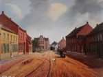 De oude markt te panningen met de secretarie (raadhuis)